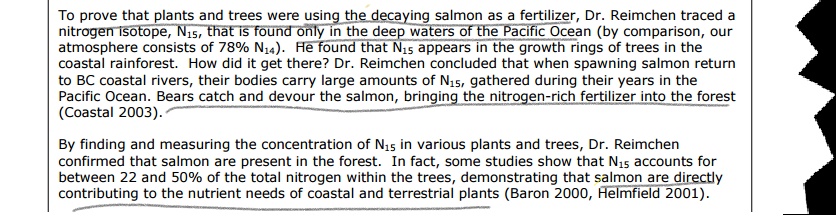 Study about salmon's relationship with the environment